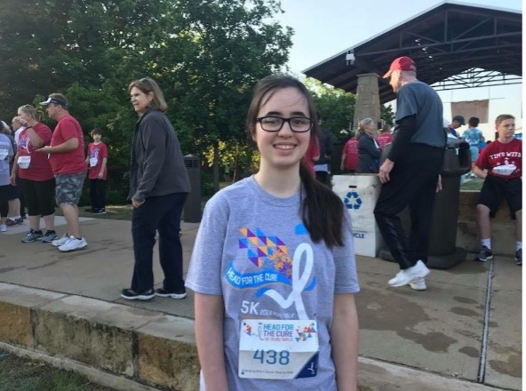 Anna's first HFTC 5K run/walk at age 14.